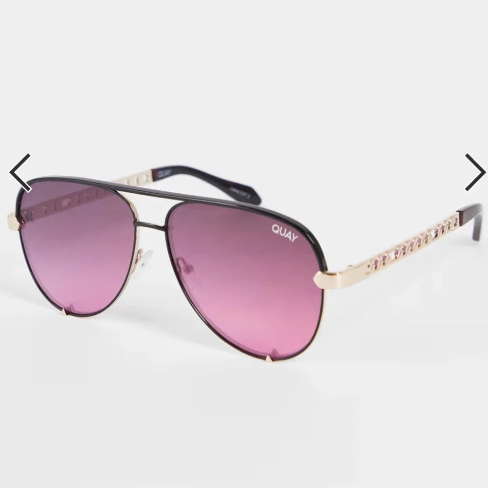 NEW ! Rare Quay Australia HIGH KEY LINKS Purple Gradient Aviator Sunglasses - Picture 1 of 6